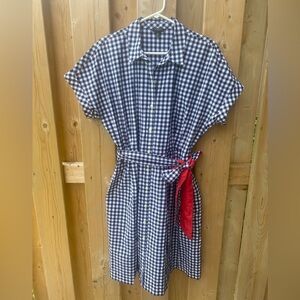 Talbots black-and-white gingham shirt dress with belt
